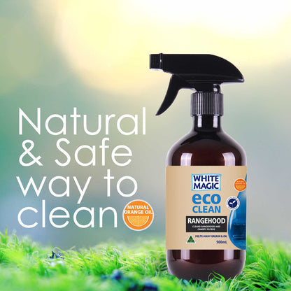 White Magic Eco Clean - Rangehood Surface Cleaners [ Palm Oil Free / Chlorine Free / Ammonia Free / Biodegradable Marine / Septic Safe No Harsh Chemicals Made with highly concentrated Orange Oil Made in Australia ]