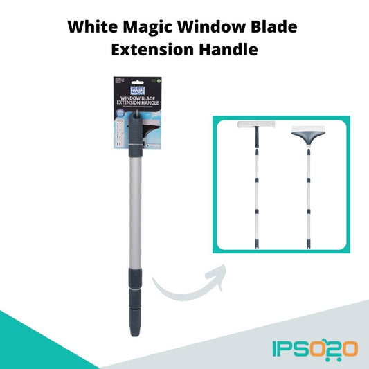 White Magic Window Blade Extension Handle [ Invented and Patented in Germany / Lightweight and Telescopic for easy storage / Cleaning Window / Cleaner ]