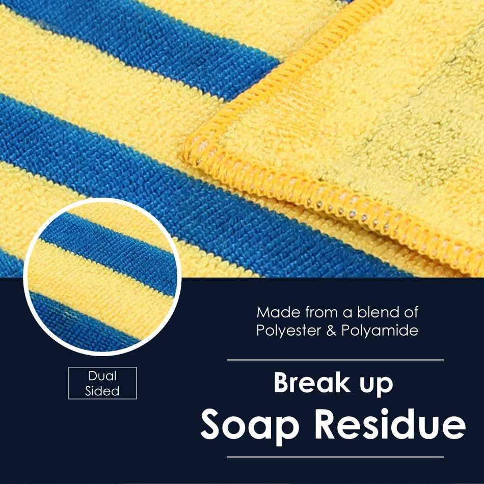 White Magic Microfiber Cleaning Bathroom Eco Cloth [ No Detergent Needed / With Water ONLY / Remove Scum / Hard Water Stain / premium blend of Korean microfibre / Strong / absorbent] IPSo2o
