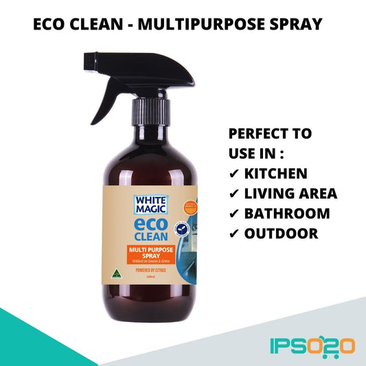 White Magic Eco Clean - Multipurpose Surface Spray [ Designed to loosen soap scum, body fat and hard water stains from every bathroom surface / Palm Oil Free / Chlorine Free / Ammonia Free / Tea Tree and Eucalyptus Oil]