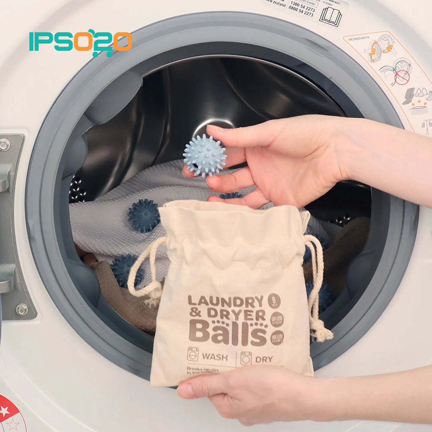 WHITE MAGIC Eco Basics Laundry Balls - 8pcs
