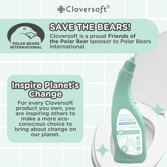 CLOVERSOFT Bleach Free Eco Friendly Toilet Cleaner Powerful and Gentle 500ml