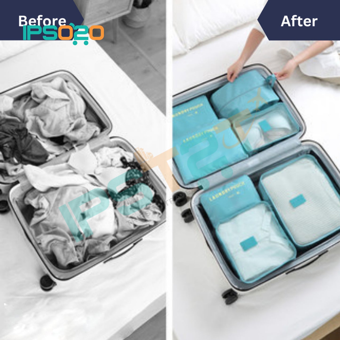 7 in 1 Travel Set Luggage Organiser Bag Pouch (Storage Bag / 6+1 pcs)