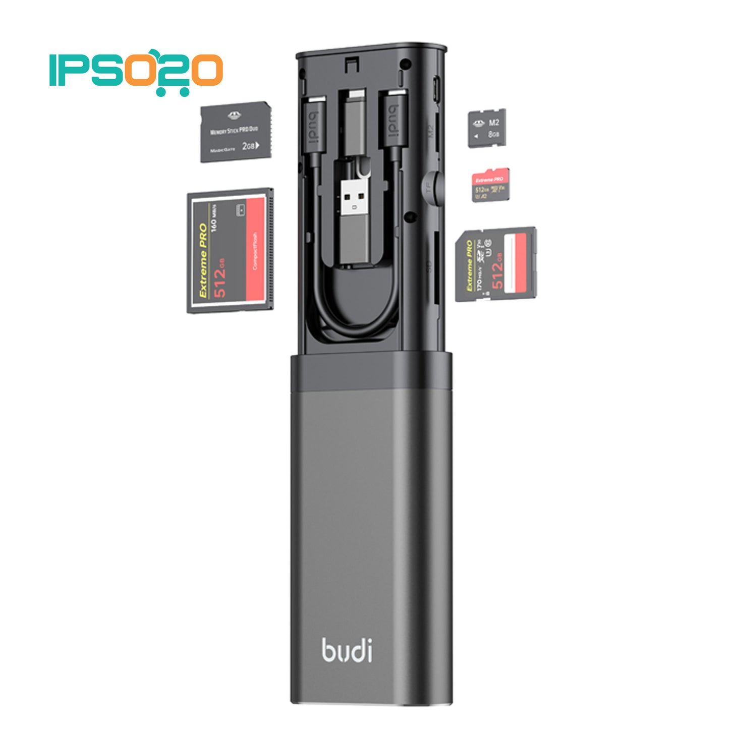 BUDI 3.0 Fast 5in1 Card Reader with Card Storage Box