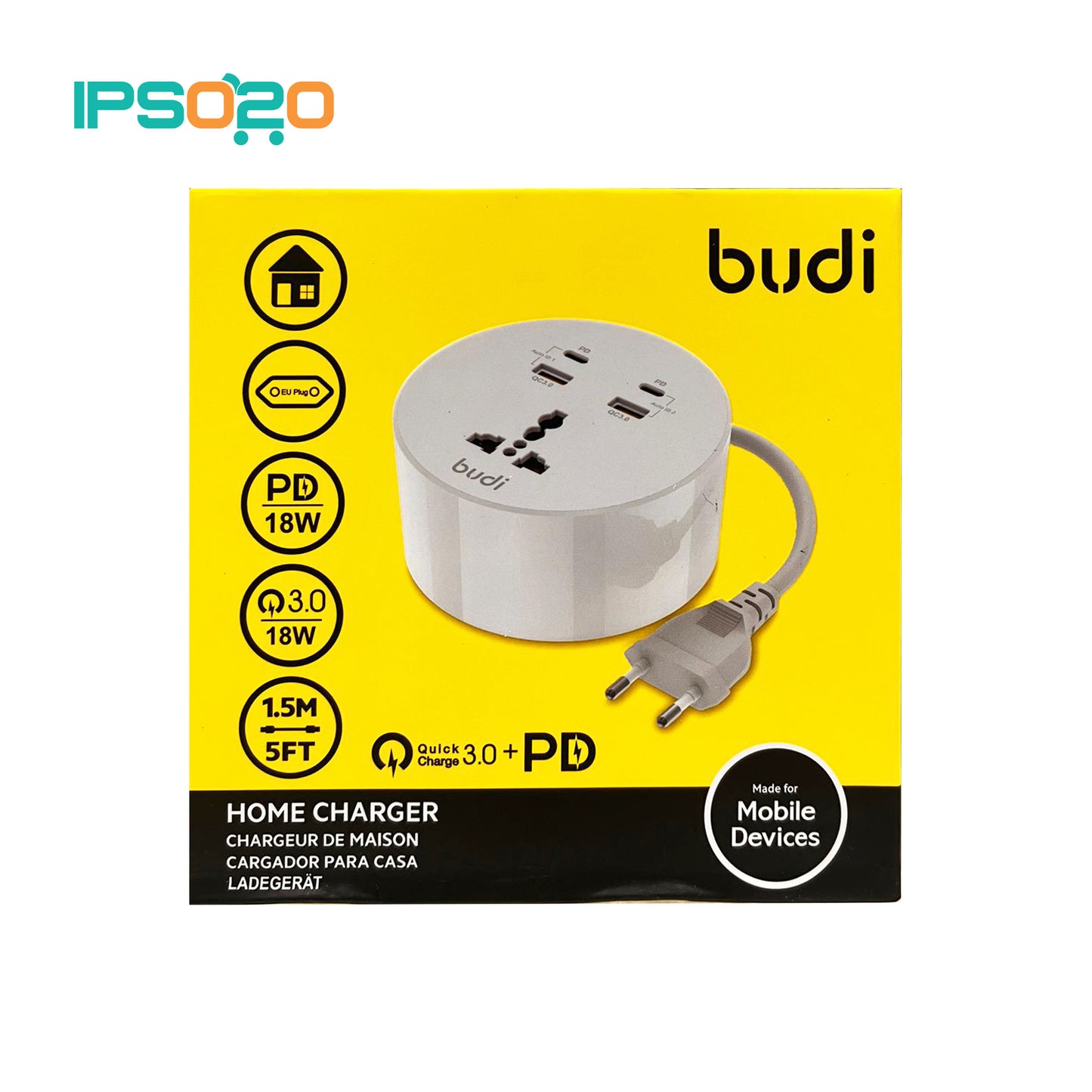 BUDI Home Charger (UK / EU Plug)