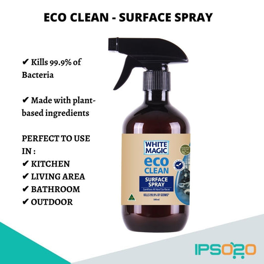 White Magic Eco Clean - Surface Spray [ Palm Oil Free / Chlorine Free / Ammonia Free , Made in Australia / Australian Grown Ingredients , Made with Australian Tea Tree and Eucalyptus Oil ]