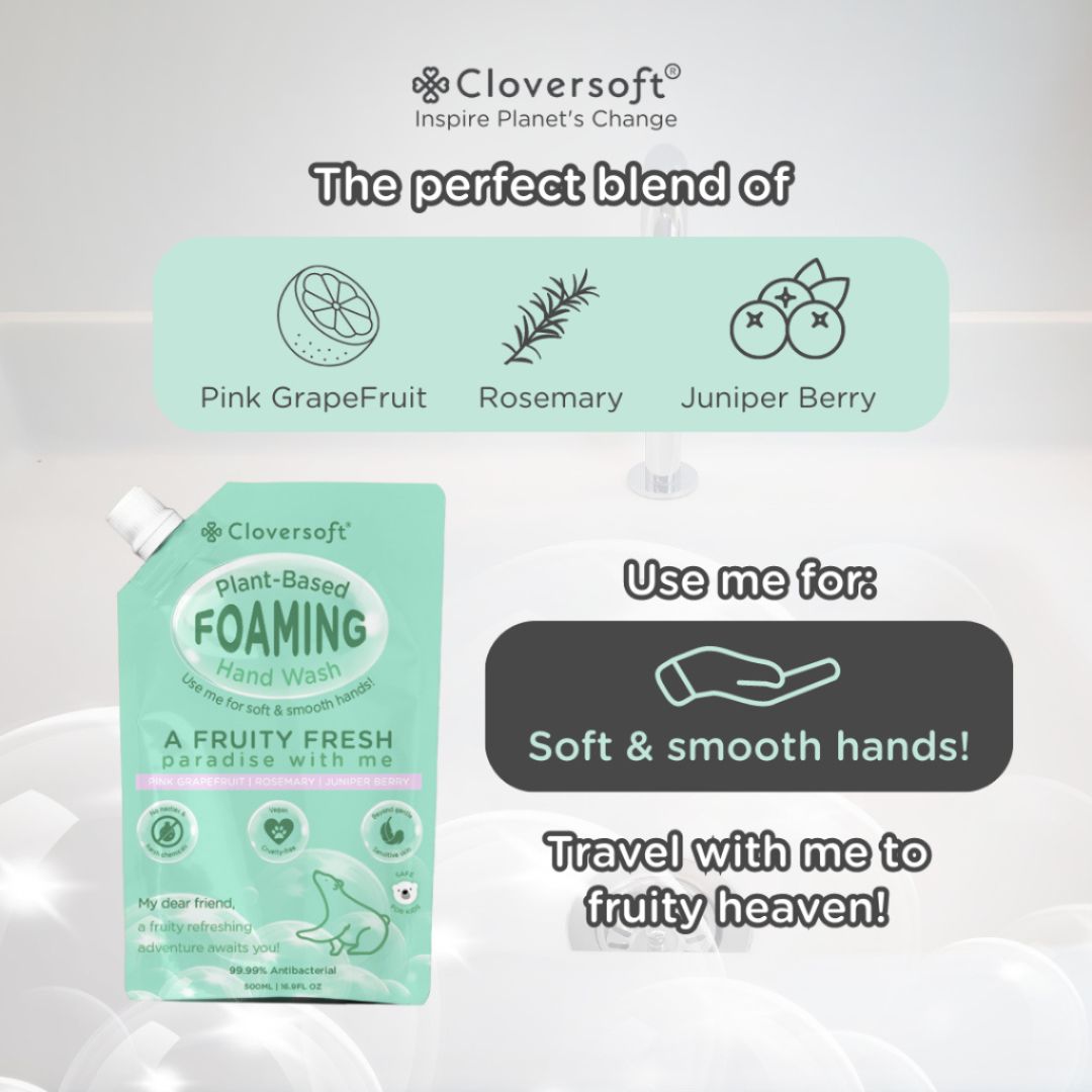 CLOVERSOFT Plant Based Bubbly Foaming Hand Wash 230ml + 30ml