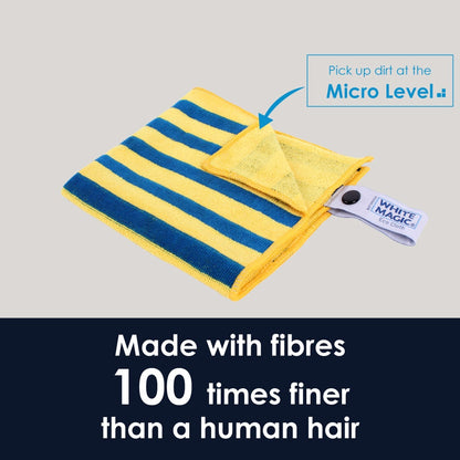 White Magic Microfiber Cleaning Bathroom Eco Cloth [ No Detergent Needed / With Water ONLY / Remove Scum / Hard Water Stain / premium blend of Korean microfibre / Strong / absorbent] IPSo2o