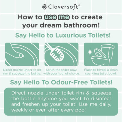 CLOVERSOFT Bleach Free Eco Friendly Toilet Cleaner Powerful and Gentle 500ml