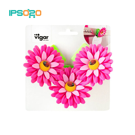 VIGAR Flower Power Pink Magnet Clip - 3pc