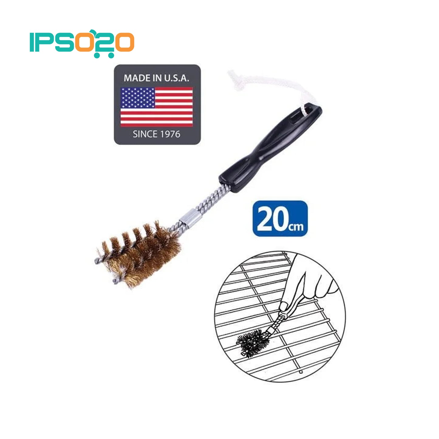 WHITE MAGIC Short V-Shaped Brass Spiral Barbecue Brush