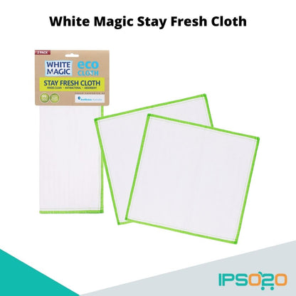 White Magic Stay Fresh Cloth - Natural / Sustainable / Soft / Long Lasting / Compostable / Pack of 2