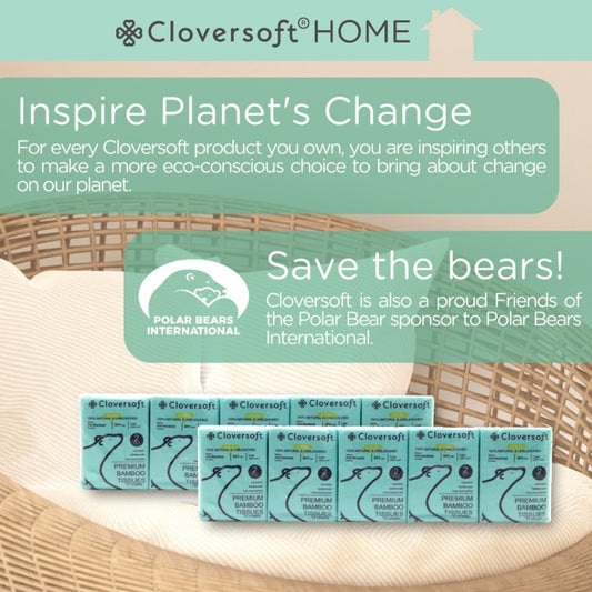 CLOVERSOFT Unbleached Bamboo Pocket Tissue Facial Tissue 10 sheets