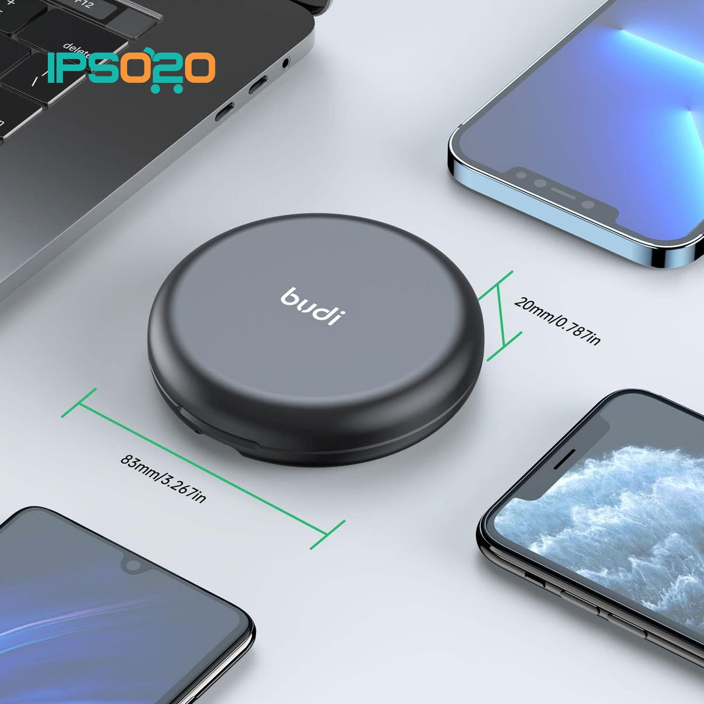 BUDI 15W Wireless Charger 12-in-1 Multi-Functional Box
