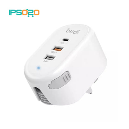 BUDI Home Charger with USB-C Cable Lightning & Micro Adapter