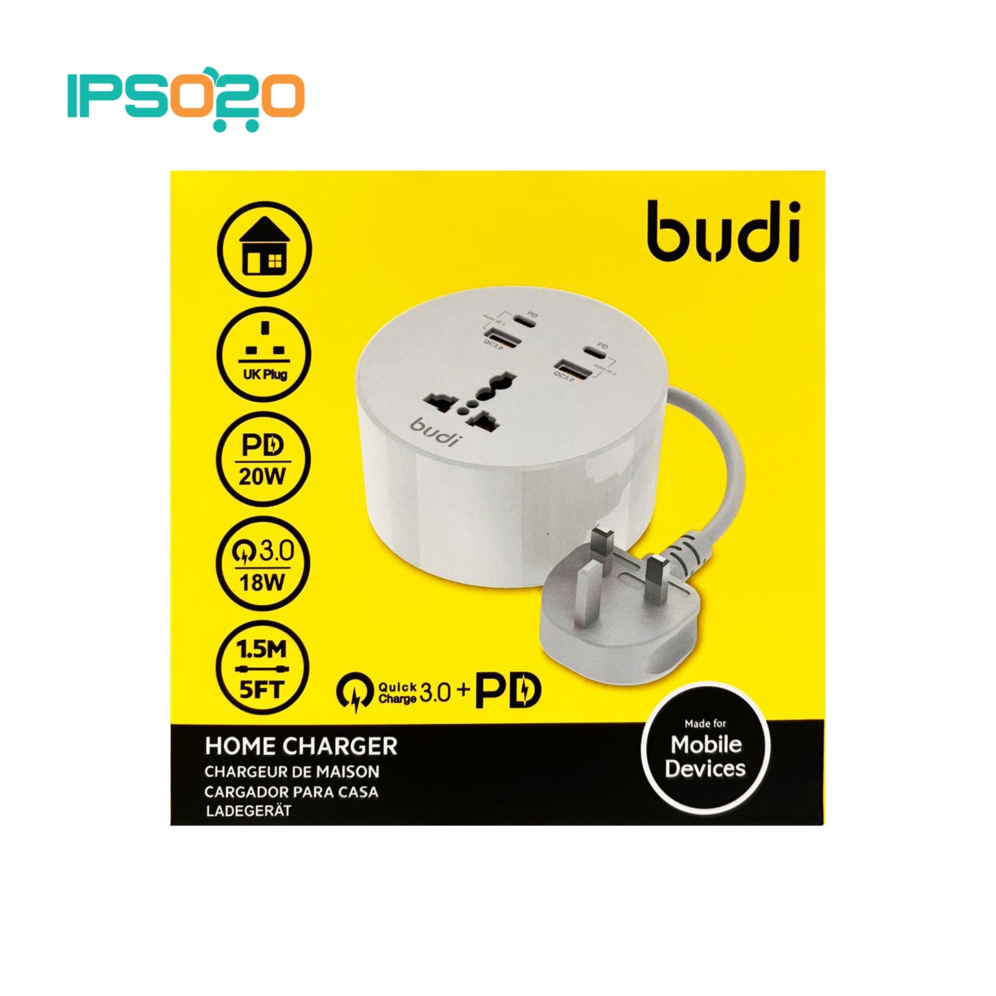 BUDI Home Charger (UK / EU Plug)