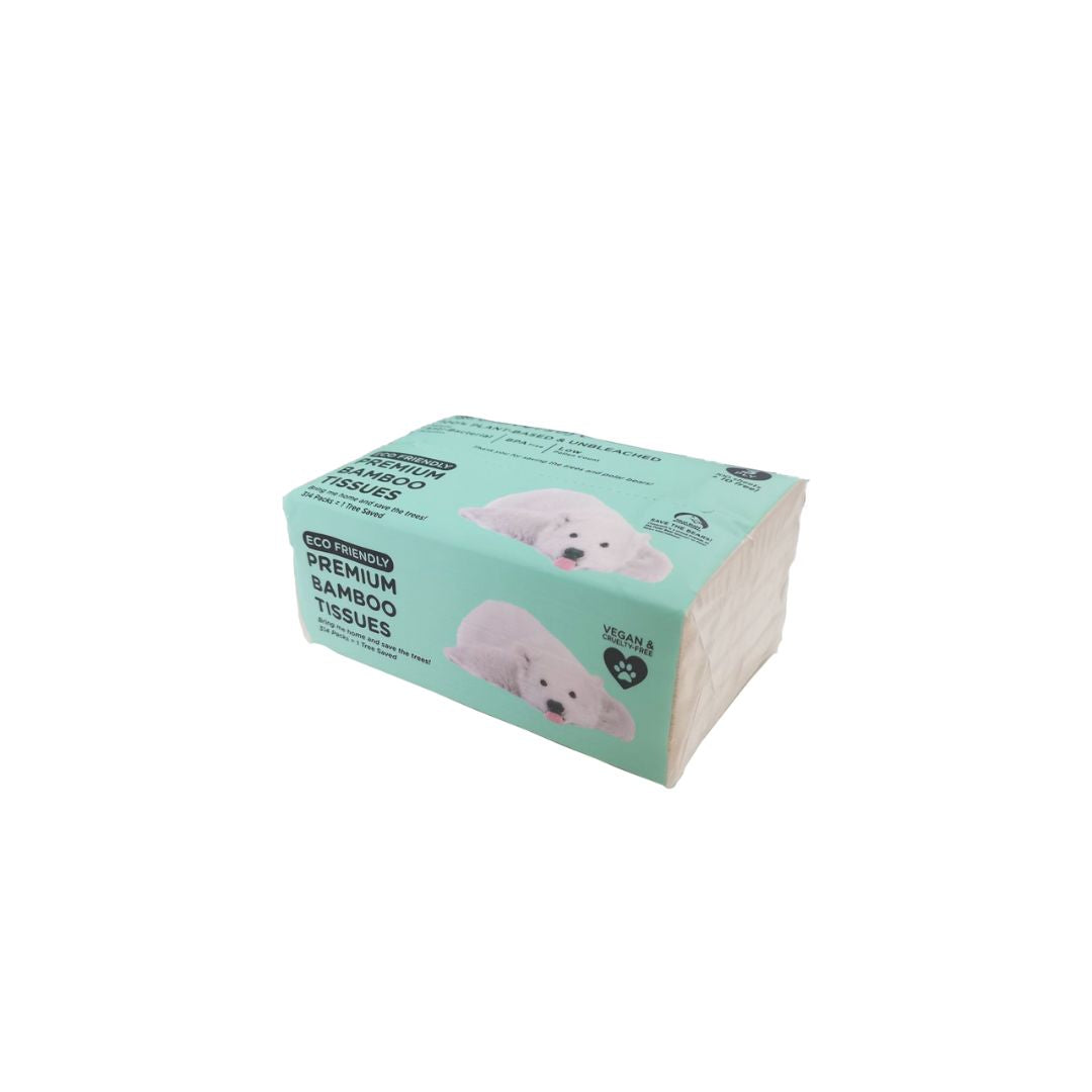 CLOVERSOFT Compact Unbleached Bamboo Premium Facial Tissues 3 Ply 100 Sheets + FREE 10 Sheets