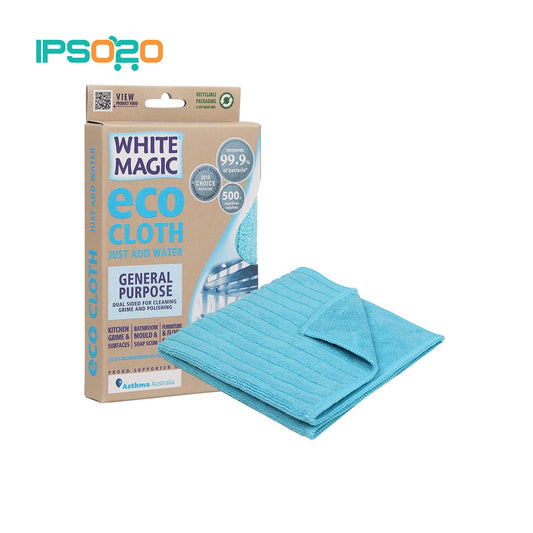 White Magic General Purpose Microfiber Cleaning Eco Cloth / No Detergent Needed / With Water ONLY / IPSo2o