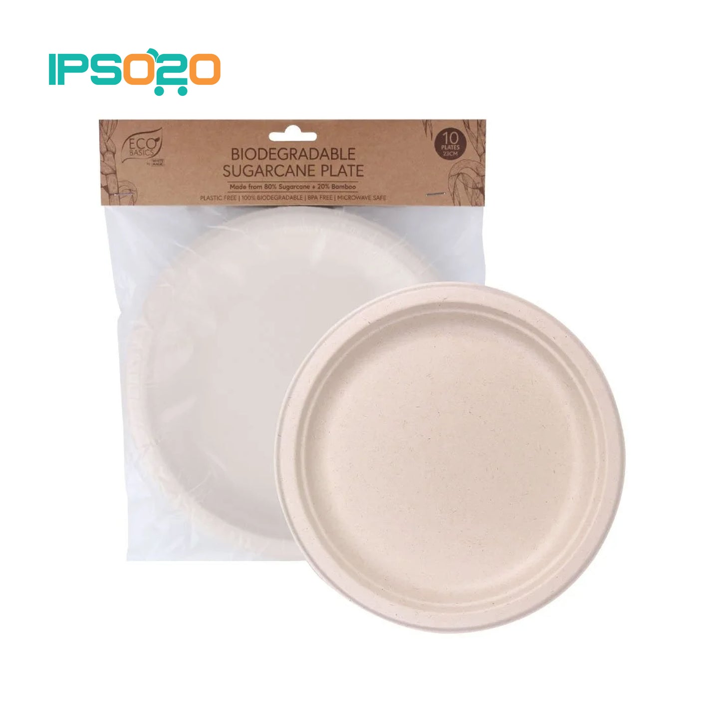 Biodegradable Sugarcane Plate 23cm – 10pcs
