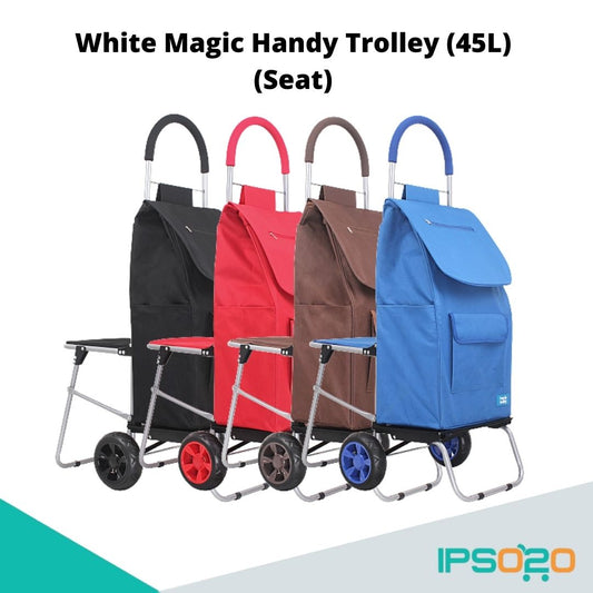 White Magic Handy Trolley Seat with two wheels 45L