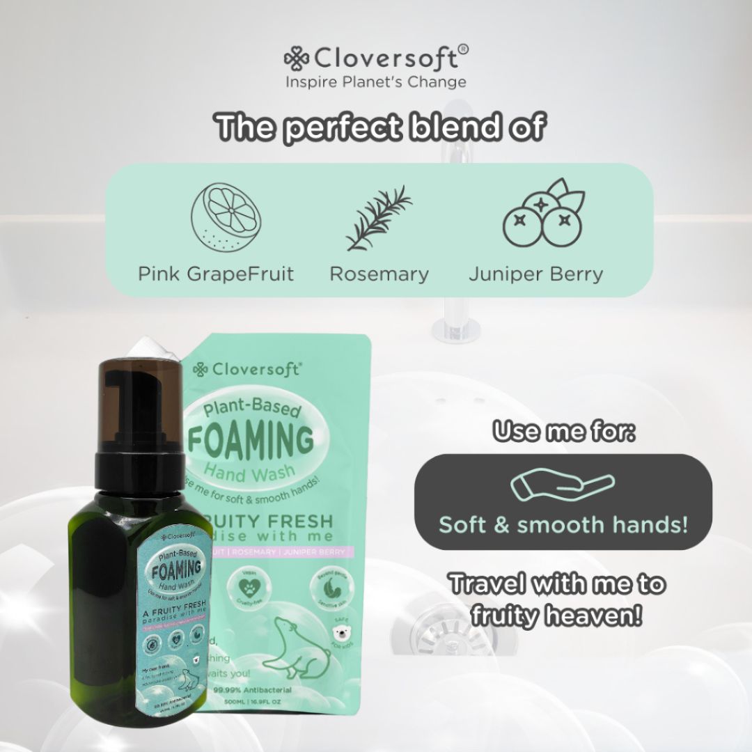 CLOVERSOFT Plant Based Bubbly Foaming Hand Wash 230ml + 30ml