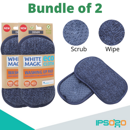 [ Bundle of 2 ] White Magic Dishwashing Sponge Washing Up Pad
