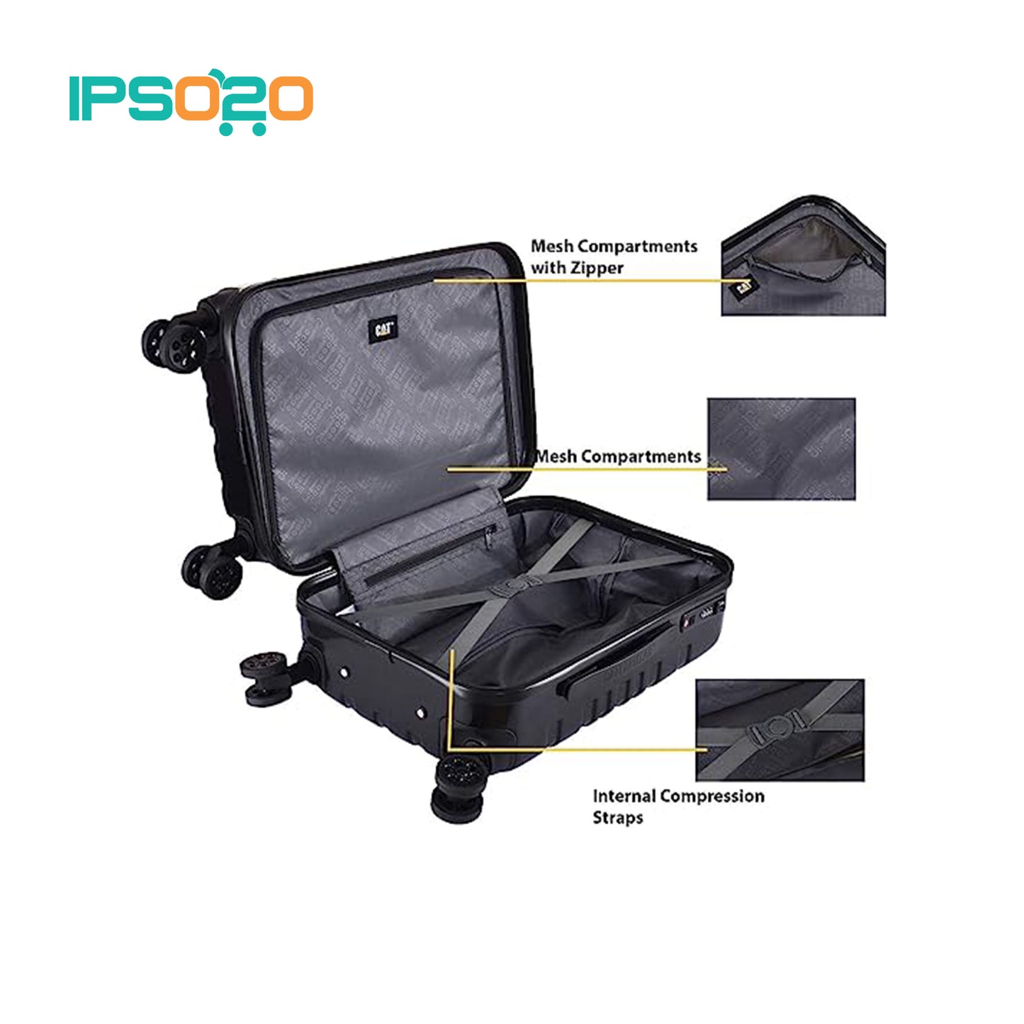 Caterpillar Cityscape 20" Trolley [Luggage/Suitcase, Silent glide 8 wheel spinner system, TSA lock, Zipper pocket inside main compartment]