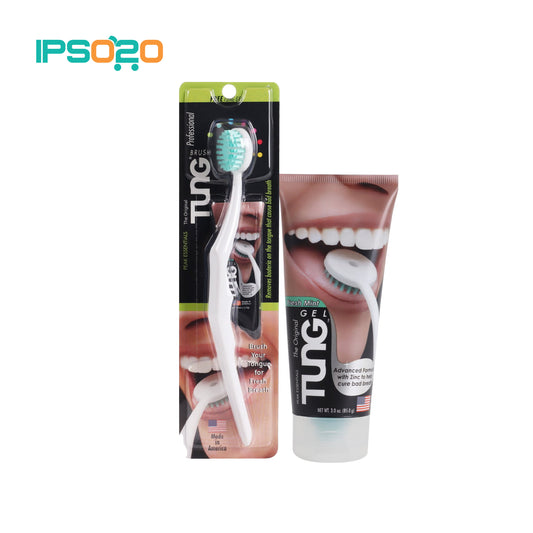 TUNG Tongue Cleaning Brush with Sample Gel & TUNG Gel - 80g