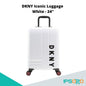 DKNY Iconic Trolley 24" [Luggage/Suitcase, Custom molded pull trolley with 4 dual wheel spinner, Scratch Resistant Finish with Sugar Texture, TSA lock]