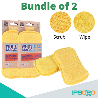 [ Bundle of 2 ] White Magic Dishwashing Sponge Washing Up Pad