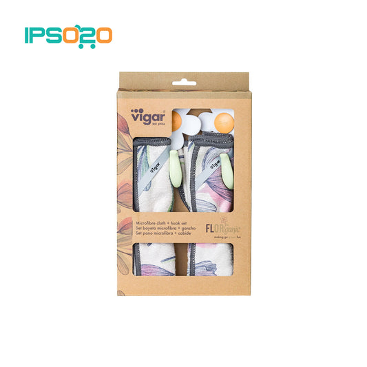 VIGAR Florganic Hook with Suction & Microfiber Cloths - 2pc