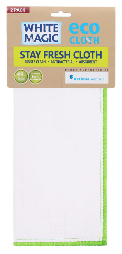 White Magic Stay Fresh Cloth - Natural / Sustainable / Soft / Long Lasting / Compostable / Pack of 2