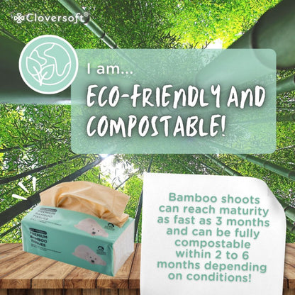 CLOVERSOFT Compact Unbleached Bamboo Premium Facial Tissues 3 Ply