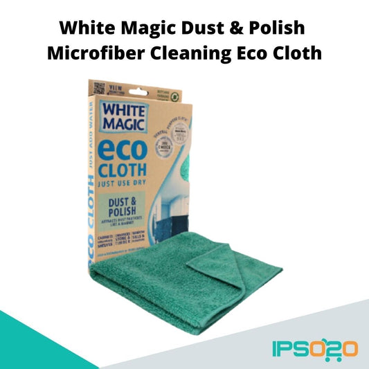 White Magic Dust & Polish Microfiber Cleaning Eco Cloth [No Detergent Needed / No Water Needed / premium blend of Korean microfibre / Strong / absorbent / IPSo2o
