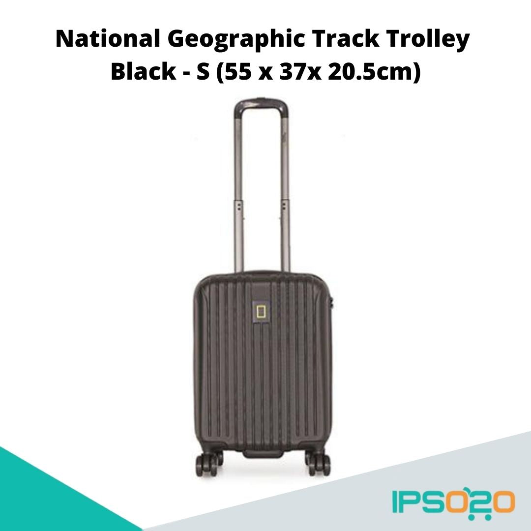 National Geographic Track Trolley S [ABS Hardcase Luggage/Suitcase, Aluminum trolley system with push button, TSA lock,Four double spinner wheels]