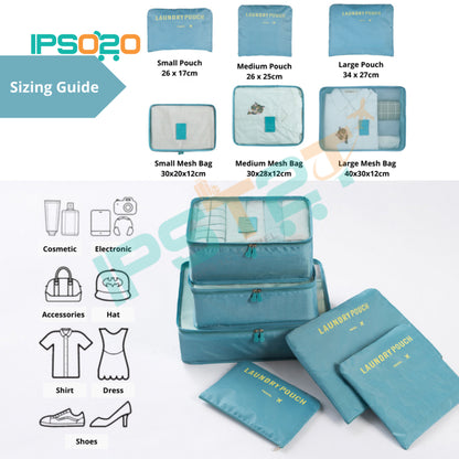 7 in 1 Travel Set Luggage Organiser Bag Pouch (Storage Bag / 6+1 pcs)