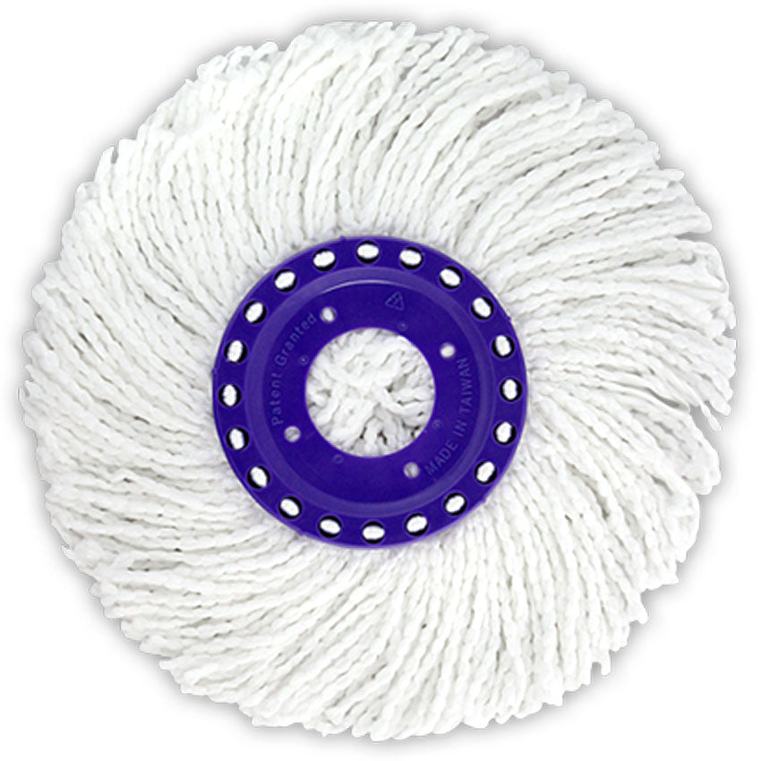 White Magic Spin Mop Microfibre Mop Head [ 40 cm in diameter , Made from 8000 strands of microfibre , Made in Taiwan ]