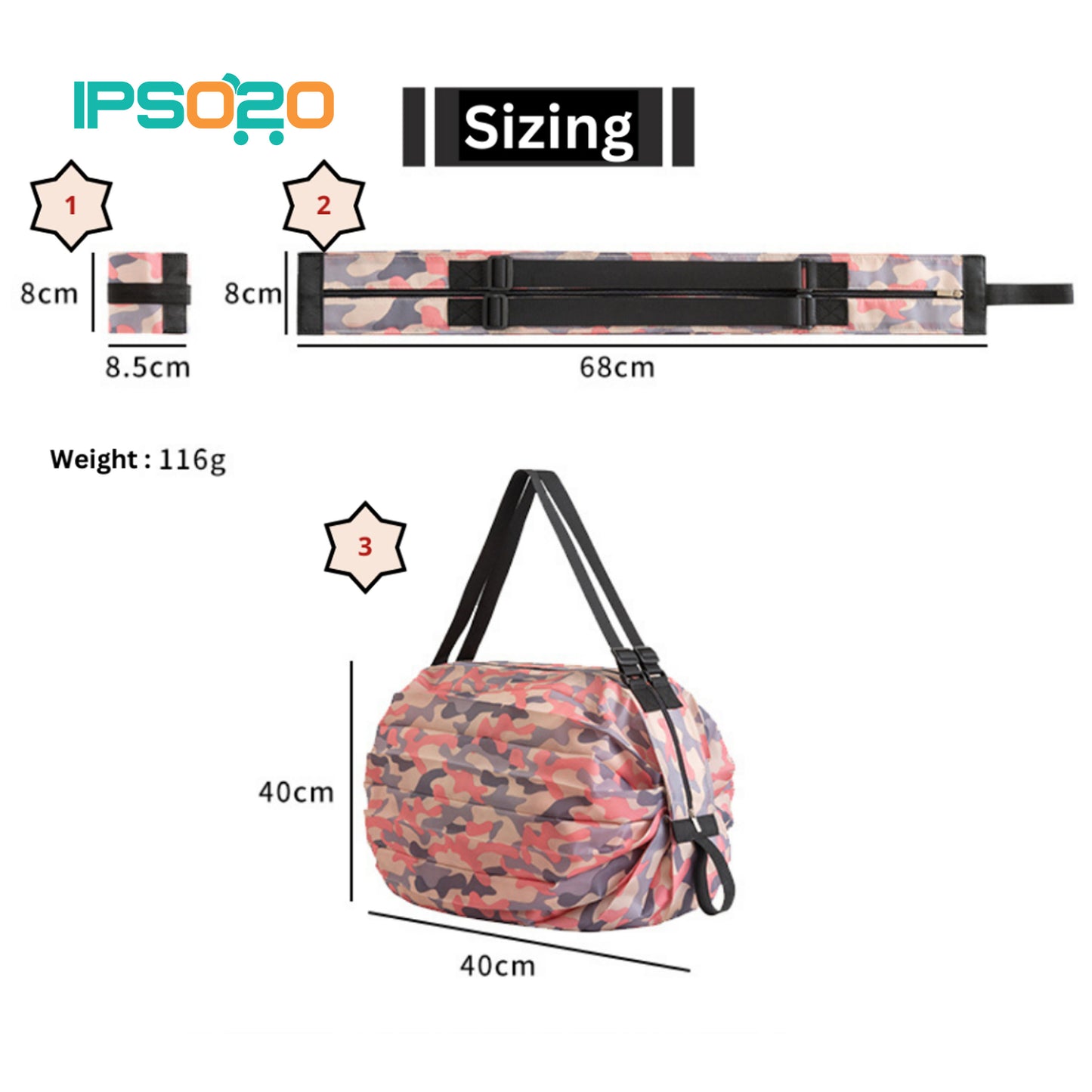 Large Capacity Foldable Travel Bag [Water Resistant / Shopping Bag / Expandable]