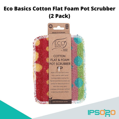 Eco Basics Cotton Flat Foam Pot Scrubber (2 Pack)