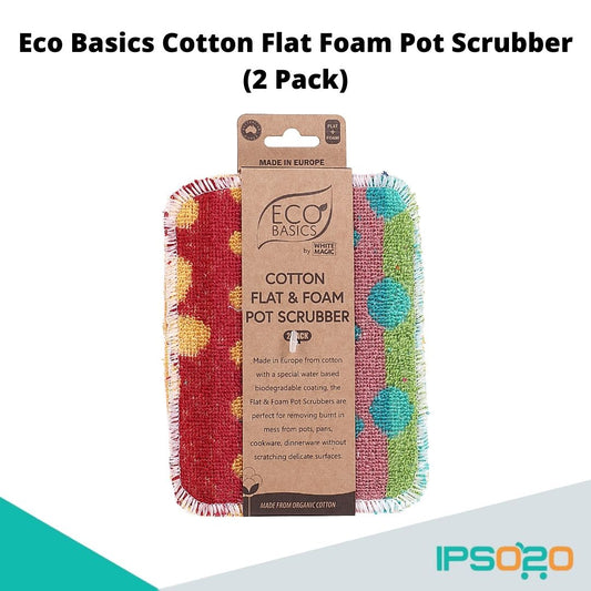 Eco Basics Cotton Flat Foam Pot Scrubber (2 Pack)